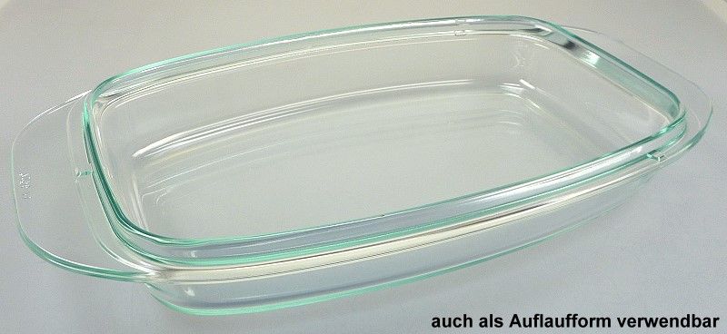 BRÄTERDECKEL 33x21 GLAS AUFLAUFFORM BRÄTER GLASDECKEL