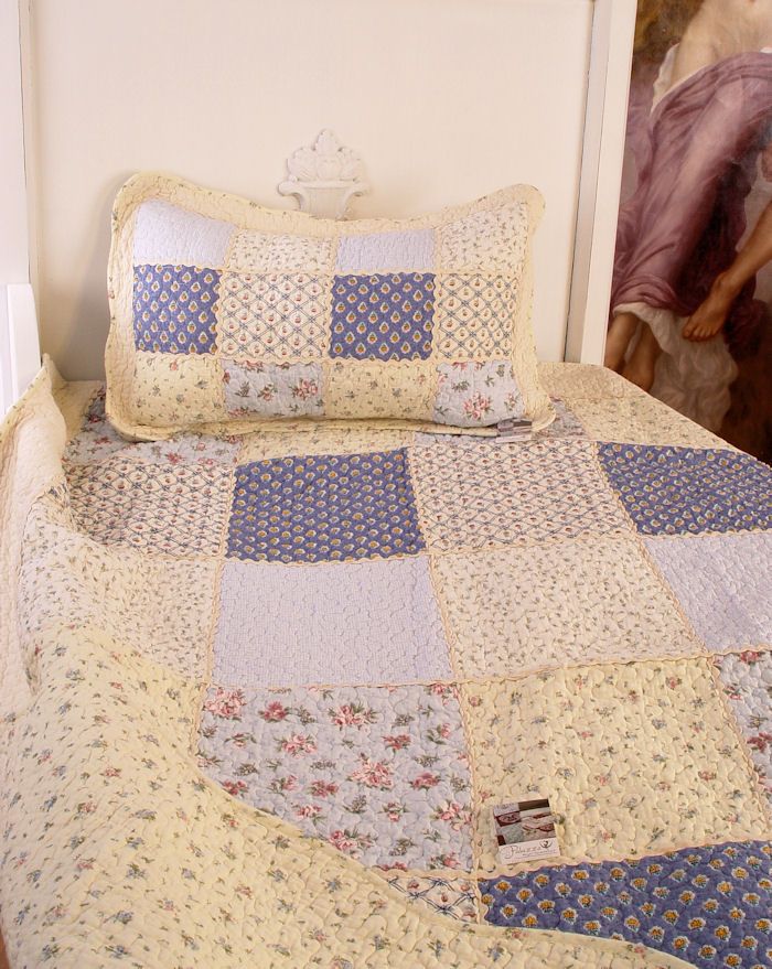 QUILT BETTÜBERWURF PATCHWORK DECKE SHABBY CHIC COUNTRY ENGLISH