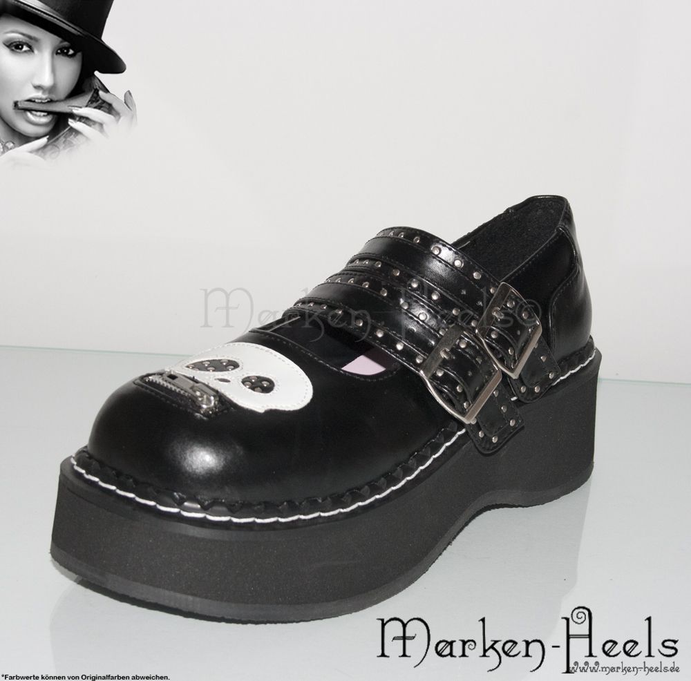 Demonia Gothik Schuhe mit Totenkopf EMILY 222 *Trend***