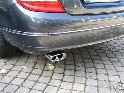 MERCEDES W204 204 C Klasse DOPPELROHR AUSPUFFBLENDE EDELSTAHL NEU