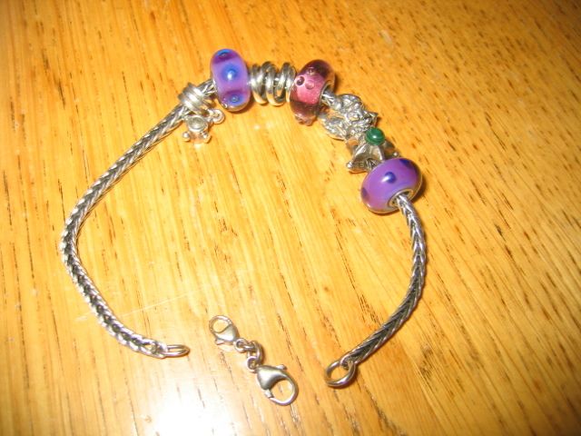 Original Trollbeads Armband 19cm mit Basisverschluss 21cm +7 Beads w