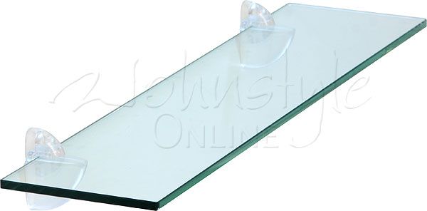 Glasregal Wandregal KLAR Glas 60x20 cm Clips TRANSPARENT Badregal