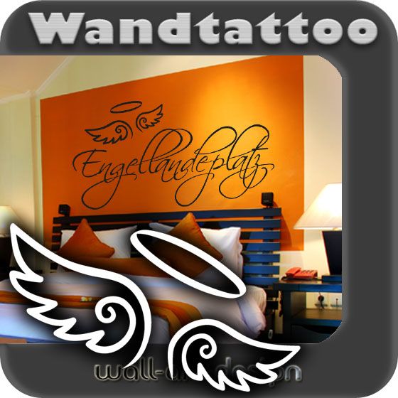 S262 XXL Wandtattoo ENGELLANDEPLATZ Engel Schlafzimmer Bett