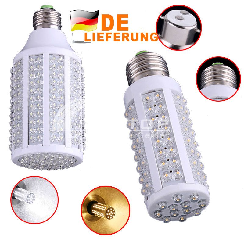 E27/B22 220V 108/263 LED Weiß / Warm White Light Bulb