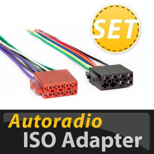 Autoradio Adapterkabel ISO Stecker Set ISO 10487 Anschluss für 12V