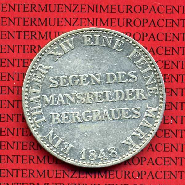 Preußen Taler 1848 A Bergbau T257 Silber Ausbeutetaler