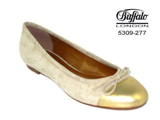 BUFFALO BALLERINAS WILDLEDER BEIGE 36 NEU 5309 277 H3046