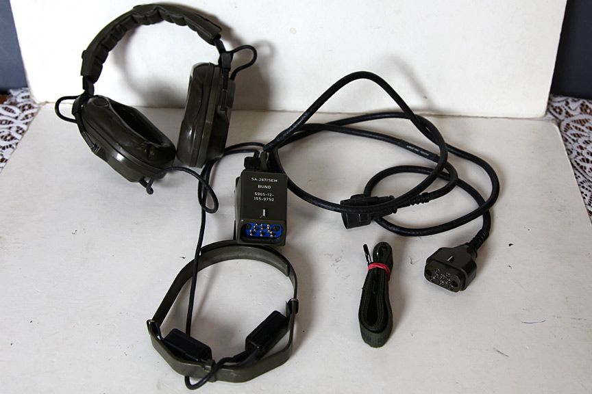 PANZER KOPFHÖRER KEHLKOPFMIKROFON FUNK HEADPHONES SEM 267 BW