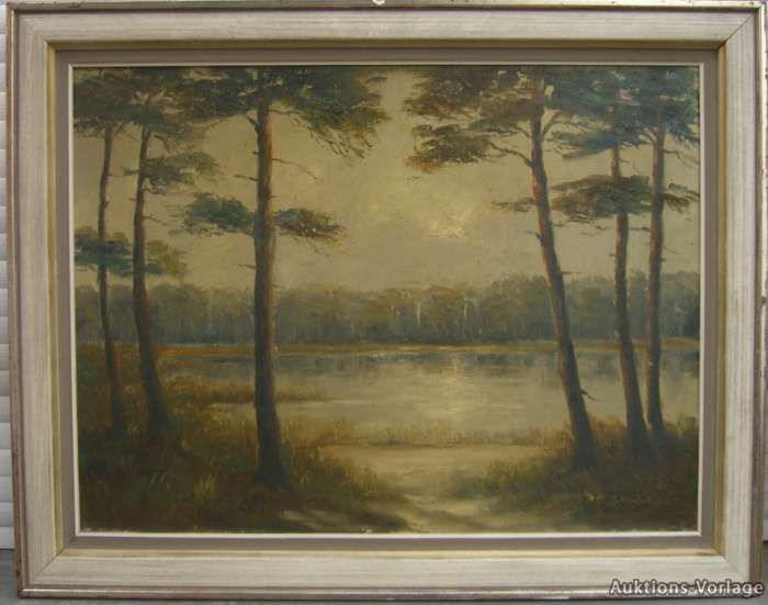 LUKAS LARSEN *1911 °ABEND AM SEEUFER UM BRANDENBURG WANNSEE BERLIN