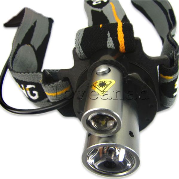 Two Head Dual Light LED Headlamp Flashlight 3w&1w 280LM