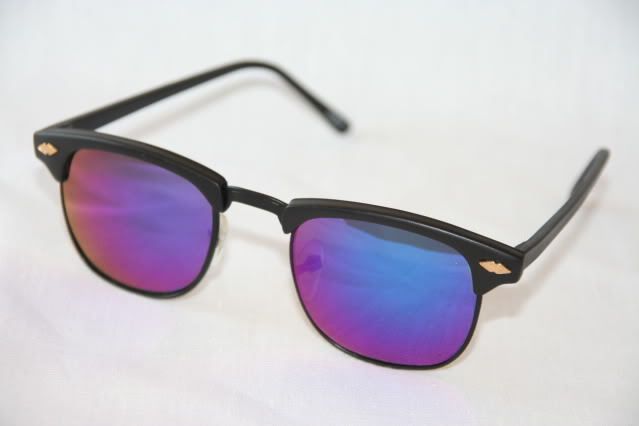 Sonnenbrille 80s 50s SELTEN schwarz blau verspiegelt UNISEY 304