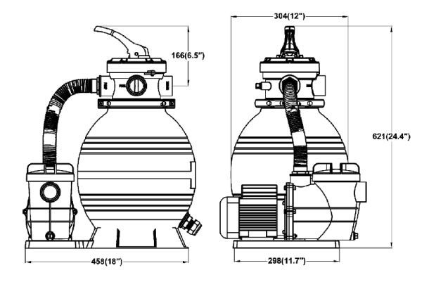 Sandfilter Komplettanlage SPLASH 300   6 m³/h Schwimmbad Pool Filter