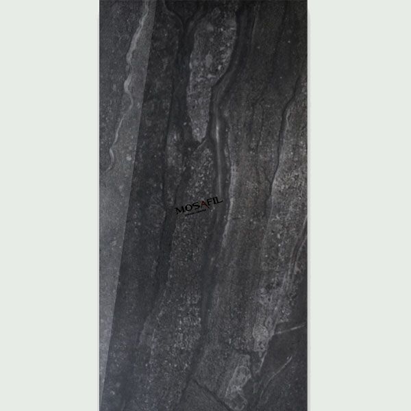 Roma Bodenfliese Onyx Feinsteinzeug Fliesen Schwarz Anpoliert 45x90cm