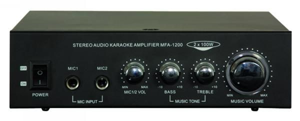 Hifi Verstärker MF 1200 2x100W schwarz (2x Mikro Eingang / Karaoke