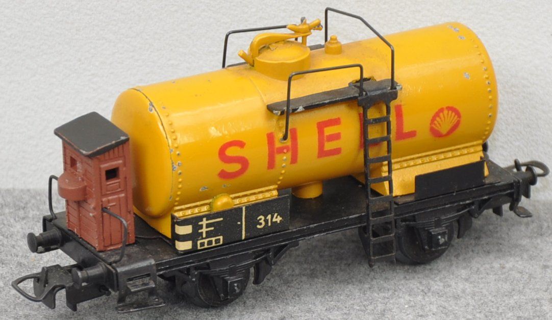 Märklin 314 S .3 Kesselwagen Shell Brh gelb Guss Okt_HO