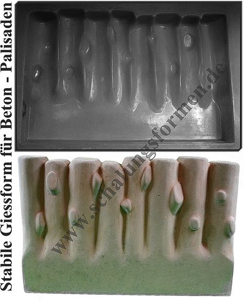 Palisaden Form  Holzoptik. Sehr stabile Schalungsform Gießform zum