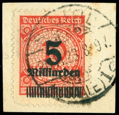 DEUTSCHES REICH Mi.Nr. 334 B auf Briefstück, geprüft Dr. Oecer