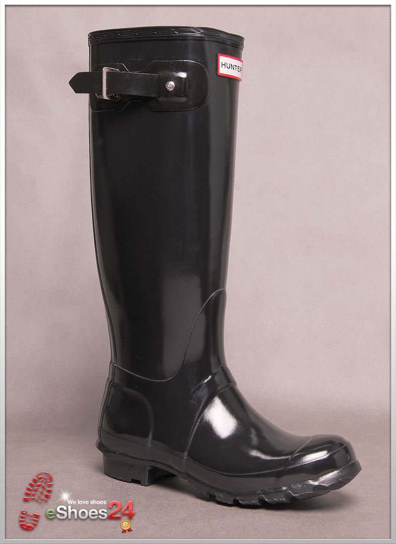 Hunter Gummistiefel Original Gloss Tall Schwarz NEU Black