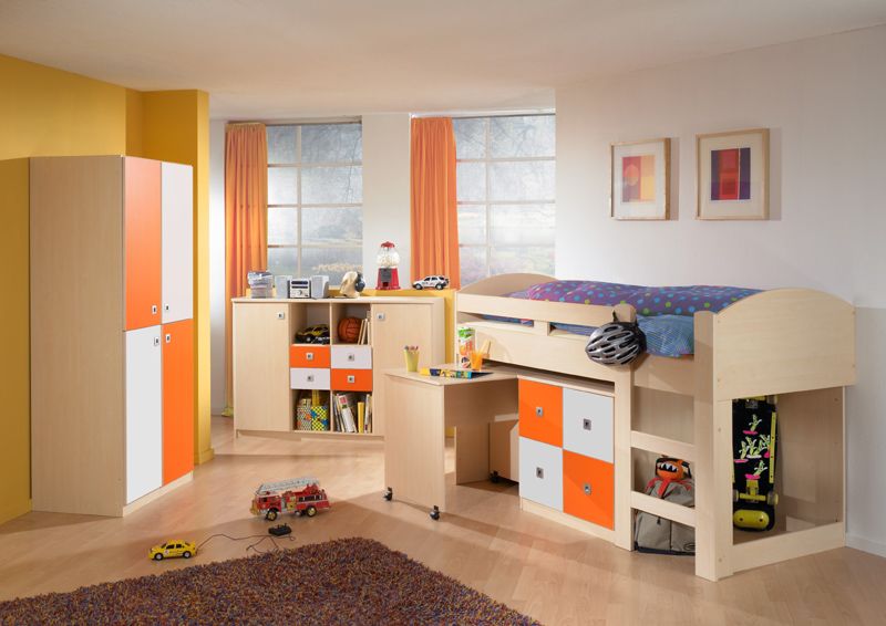 NEU* Kinderzimmer Hochbett mit Kommode & Schreibtisch in Ahorn