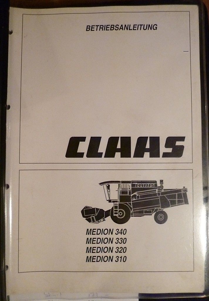 Claas Mähdrescher Medion 310 320 330 340 Anleitung