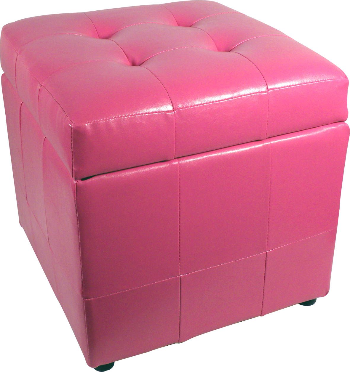 POUFF POUF CONTENITORE ECOPELLE TRAPUNTATO 40X40 VARI COLORI