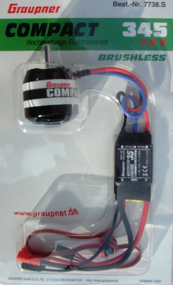 GRAUPNER 7738.S COMPACT 345 7,4V HOCHLEISTUNGS ELEKTROANTRIEB   NEU