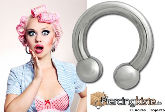 Circular Barbell Hufeisen Piercing SILBER Lippenpiercing 2,0mm Stärke