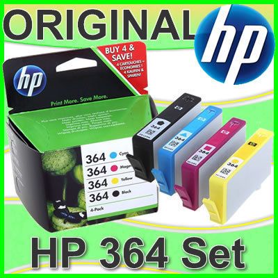 4x HP364 ORIGINAL TINTE PATRONEN PHOTOSMART B110A B110C C309A C309G