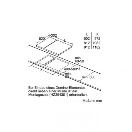 SIEMENS Kochfeld, Edelstahl, 30 cm, ET375GF11E Skizze 4