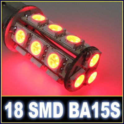 2x 18 in 1 SMD BA15s Bremslicht Rücklicht rot 12V Dual