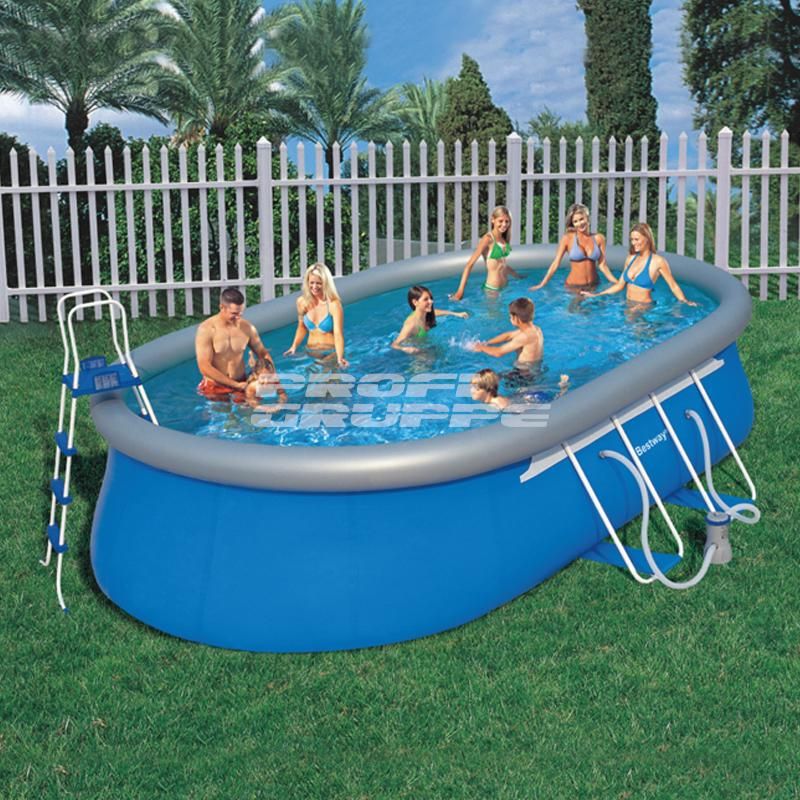 BESTWAY Oval Fast Pool (549x366x122cm) *KOMPLETT SET*