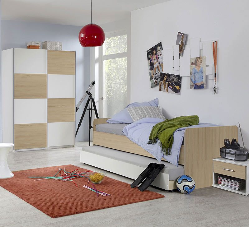 NEU* 135cm Kleiderschrank in weiß   Buche Schwebetüren Jugendzimmer