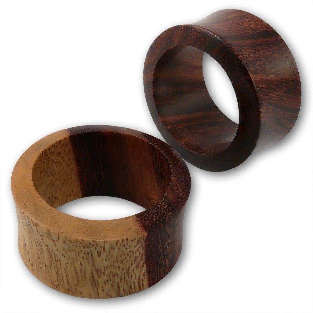 50mm HOLZ FLESH TUNNEL PIERCING OHR EAR PLUG WOOD ORGANIC DOUBLE