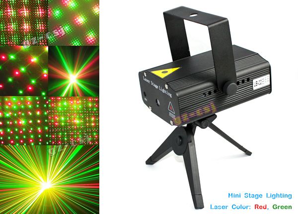 Animated Moving Stars LED Projector Lamp with Green Red Laser Stage
