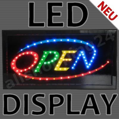 LED COLOR Display OPEN Schild Leuchtreklame farbig NEU