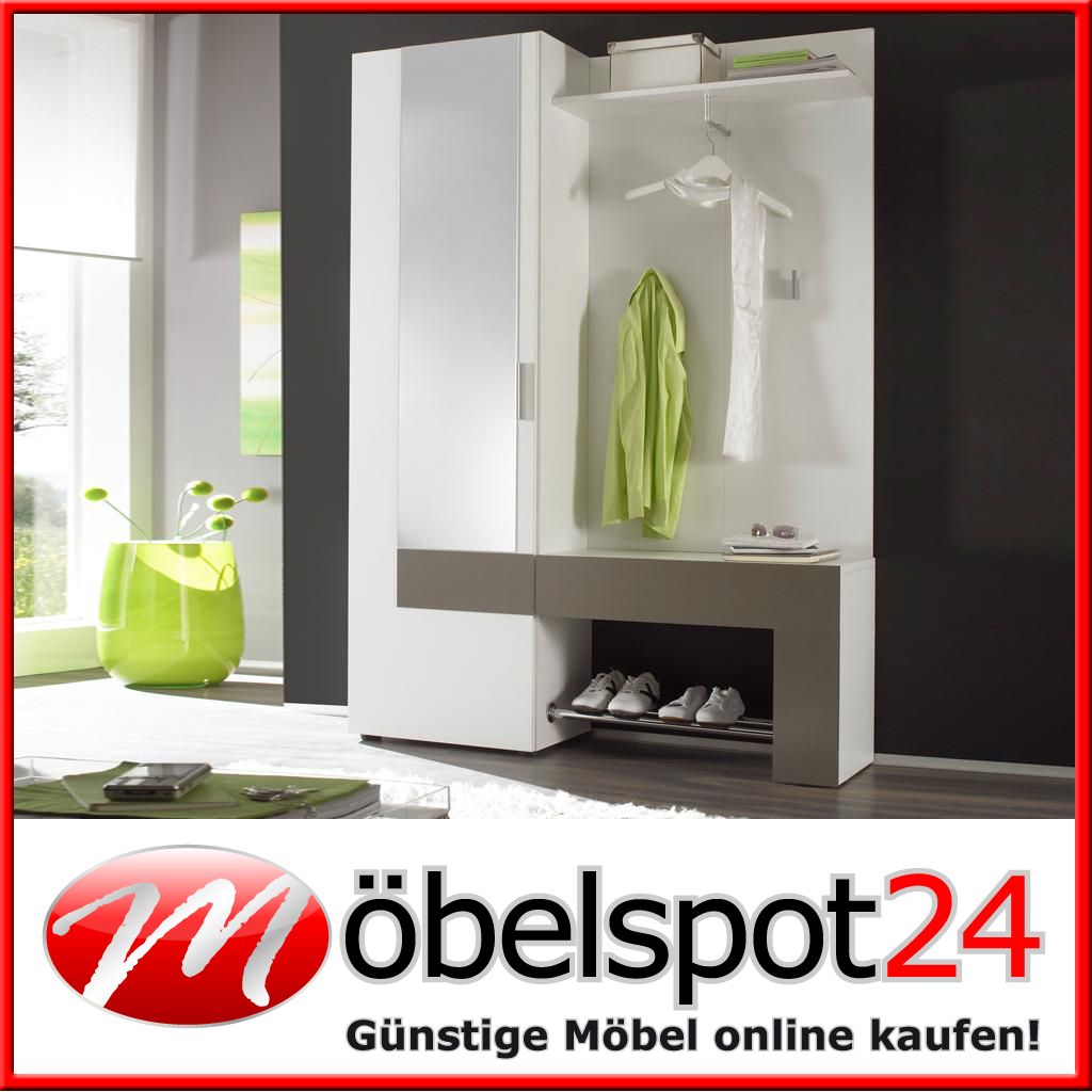 Garderobe Flurgarderobe Schuhschrank Backbeat Weiss Anthrazit