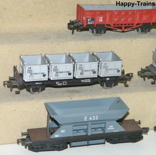 5x Fleischmann/ E 433 Selbstentladewagen +2x Von Haus zu Haus