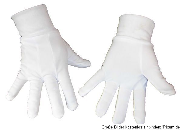 Handschuhe Stulpe Weiß Kostüm Karneval Fasching Uniform Zauberer