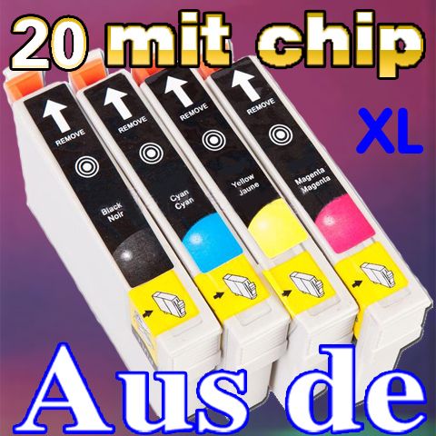 20 Patronen für Epson Stylus S22 SX125 SX130 SX235W SX420W SX435W