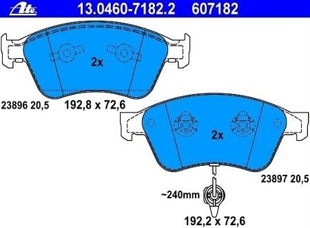 ATE Bremsbeläge vorne AUDI S6 + RS6 quattro (4F2 + 4F5)