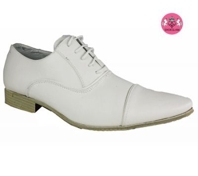 Herrenschuhe Schnürschuhe Freizeitschuhe spitz weiss