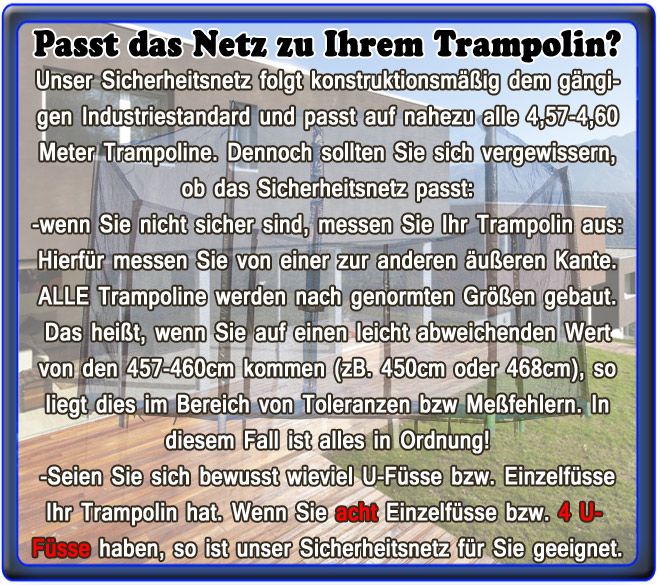 Sicherheitsnetz 457   460 für Trampolin Netz Ersatzteil Ersatznetz