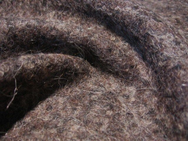 Loden Walk Boucle Mohair Stoff Braun Meterware WARM 454