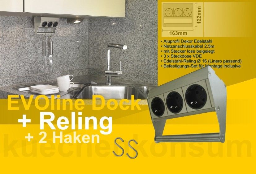 Evoline Dock Steckdosenelement Power Port Reling Edelst