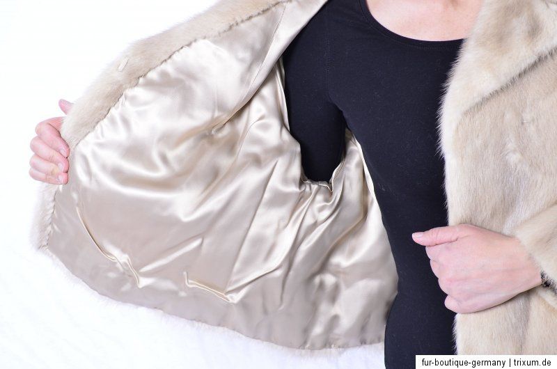 PEARL MINK FUR JACKET beige vison hopka Nerzjacke abrigo de visone