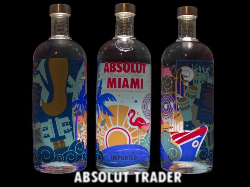 ABSOLUT VODKA MIAMI 1000 ML 40% Vol. full & sealed