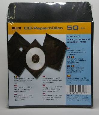 Schutzhüllen CD Papierhüllen Leerhüllen DVD Hüllen BECO 474.10