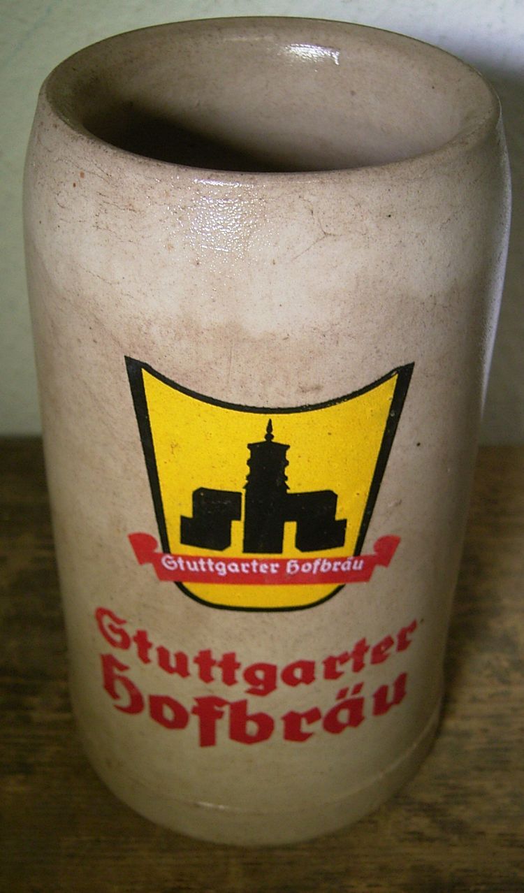 alter Bierkrug Maßkrug Stuttgarter Hofbräu *