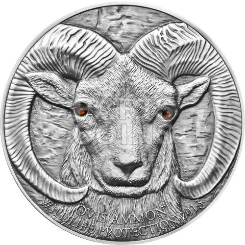 NEW* Mongolia 500 Togrog 2013 Silver Antique finish Argali Ovis Ammon