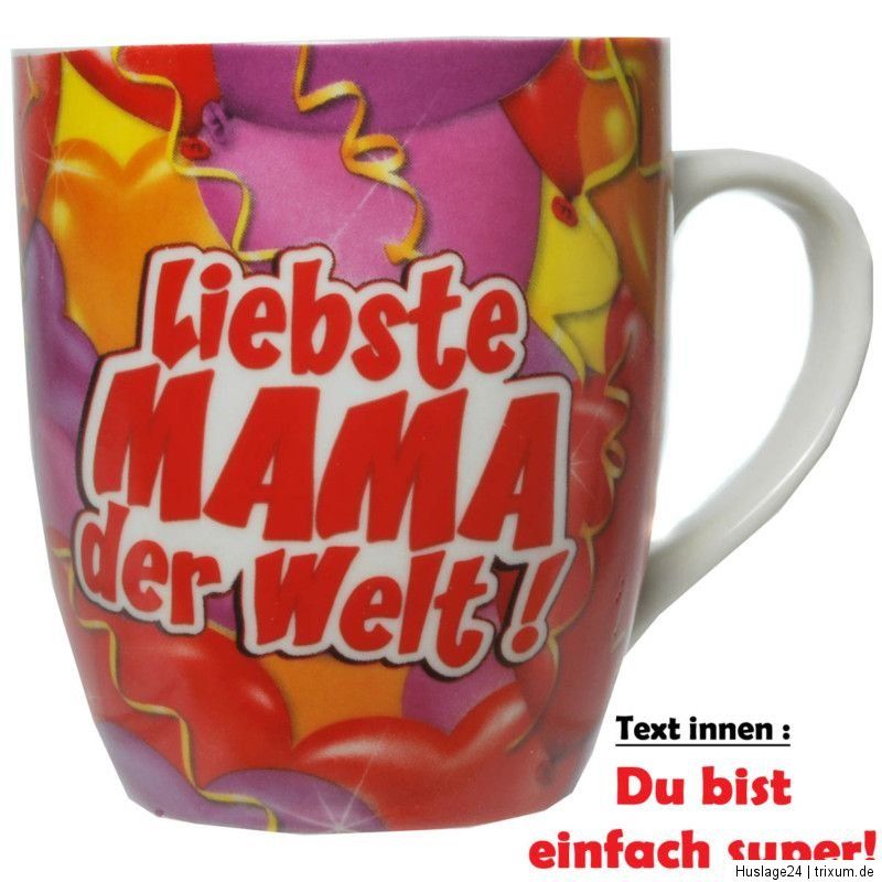 Tasse Fun Becher LIEBSTE MAMA DER WELT, Kaffeebecher Kaffeepott für